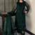 Green heavy soft organza party wear embroidery suit set