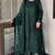 Green heavy soft organza party wear embroidery suit set