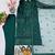 Green heavy soft organza party wear embroidery suit set