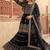 Black heavy faux georgette party wear embroidery sharara suit set
