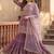 Lavender heavy faux georgette party wear embroidery sharara suit set
