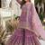 Lavender heavy faux georgette party wear embroidery sharara suit set