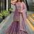 Lavender heavy faux georgette party wear embroidery sharara suit set