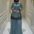 Grey pure faux georgette party wear embroidery sharara suit set