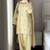 Yellow roman cotton party wear embroidery farshi salwar suit set