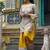 Yellow natural crepe party wear embroidery farshi salwar suit set