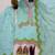 Electric blue mal chanderi cotton party wear embroidery farshi salwar suit set