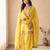 Yellow mal chanderi cotton party wear embroidery farshi salwar suit set