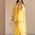 Yellow mal chanderi cotton party wear embroidery farshi salwar suit set