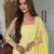 Yellow pure faux georgette embroidery wear anarkali suit set