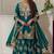 Green heavy natural silk party wear embroidery suit set