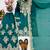 Green heavy natural silk party wear embroidery suit set