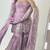 Lavender heavy fandy silk party wear embroidery sharara suit set