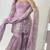 Lavender heavy fandy silk party wear embroidery sharara suit set