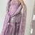 Lavender heavy fandy silk party wear embroidery sharara suit set