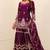Wine heavy fandy silk party wear embroidery sharara suit set
