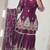 Wine heavy fandy silk party wear embroidery sharara suit set