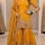 Yellow heavy fandy silk party wear embroidery sharara suit set