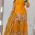 Yellow heavy fandy silk party wear embroidery sharara suit set
