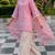 Pink heavy roman silk party wear embroidery farshi salwar suit set