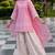 Pink heavy roman silk party wear embroidery farshi salwar suit set