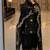 Black heavy faux georgette party wear embroidery suit set