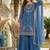 Blue heavy faux georgette party wear embroidery suit set