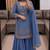 Blue heavy faux georgette party wear embroidery suit set
