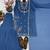 Blue heavy faux georgette party wear embroidery suit set
