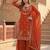 Brown heavy faux georgette party wear embroidery suit set