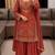 Brown heavy faux georgette party wear embroidery suit set