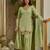 Green mal chanderi cotton party wear embroidery farshi salwar suit set