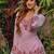 Pink heavy faux georgette party wear embroidery suit set