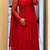 Red pure faux georgette embroidery wear anarkali suit set