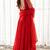 Red pure faux georgette embroidery wear anarkali suit set