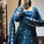 Blue heavy crunchy silk party wear embroidery suit set