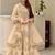 Cream heavy natural silk party wear embroidery suit set