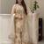 Cream heavy natural silk party wear embroidery suit set