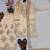 Cream heavy natural silk party wear embroidery suit set