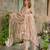 Cream heavy fandy silk party wear embroidery suit set