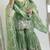 Green heavy fandy silk party wear embroidery sharara suit set