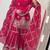 Pink heavy fandy silk party wear embroidery sharara suit set