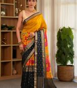 nithya mysore digital crepe silk blend handloom saree
