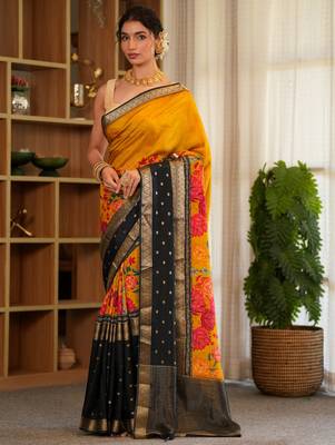 nithya mysore digital crepe silk blend handloom saree 2