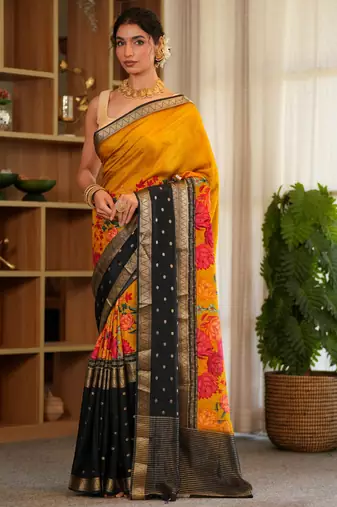nithya mysore digital crepe silk blend handloom saree