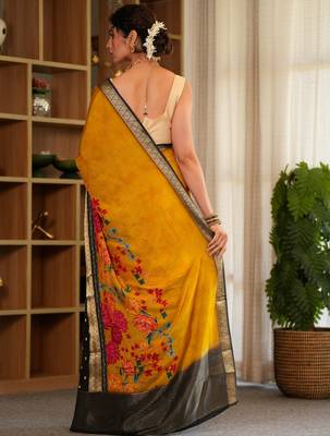 nithya mysore digital crepe silk blend handloom saree 4