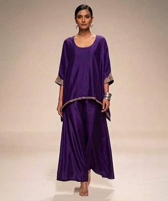 Purple embroidered nysha silk co ord set 1