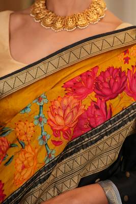 nithya mysore digital crepe silk blend handloom saree 5
