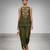 Olive green embroidered nysha silk co ord set