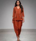 Rust orange dupion silk co ord set